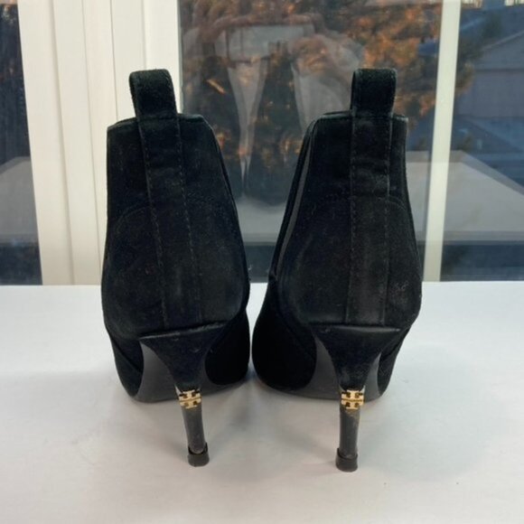 Tory Burch Black Suede Ankle Booties - Picture 5 of 11